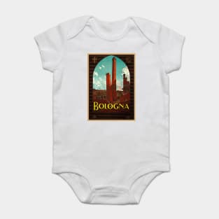 Bologna, Italy - Vintage Travel Poster Design Baby Bodysuit